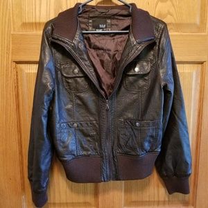 Ana black/brown fake leather jacket